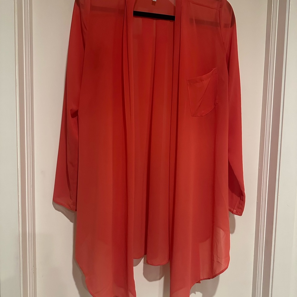 Chic Coral/Red Sheer jacket